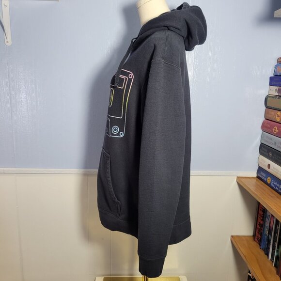 Port & Company Large Black "Best of 80's" Colorful Outlined Cassette Tape Hoodie - Picture 8 of 10